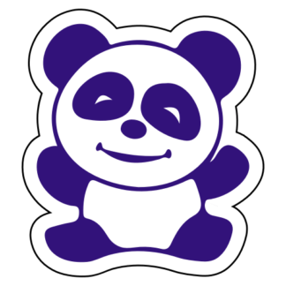 Happy Panda Sticker (Purple)